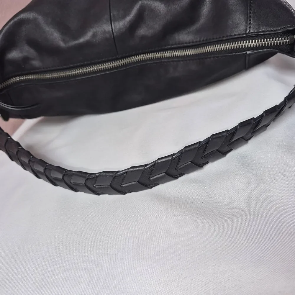 Lucky Brand Vala Leather Black Hobo Bag